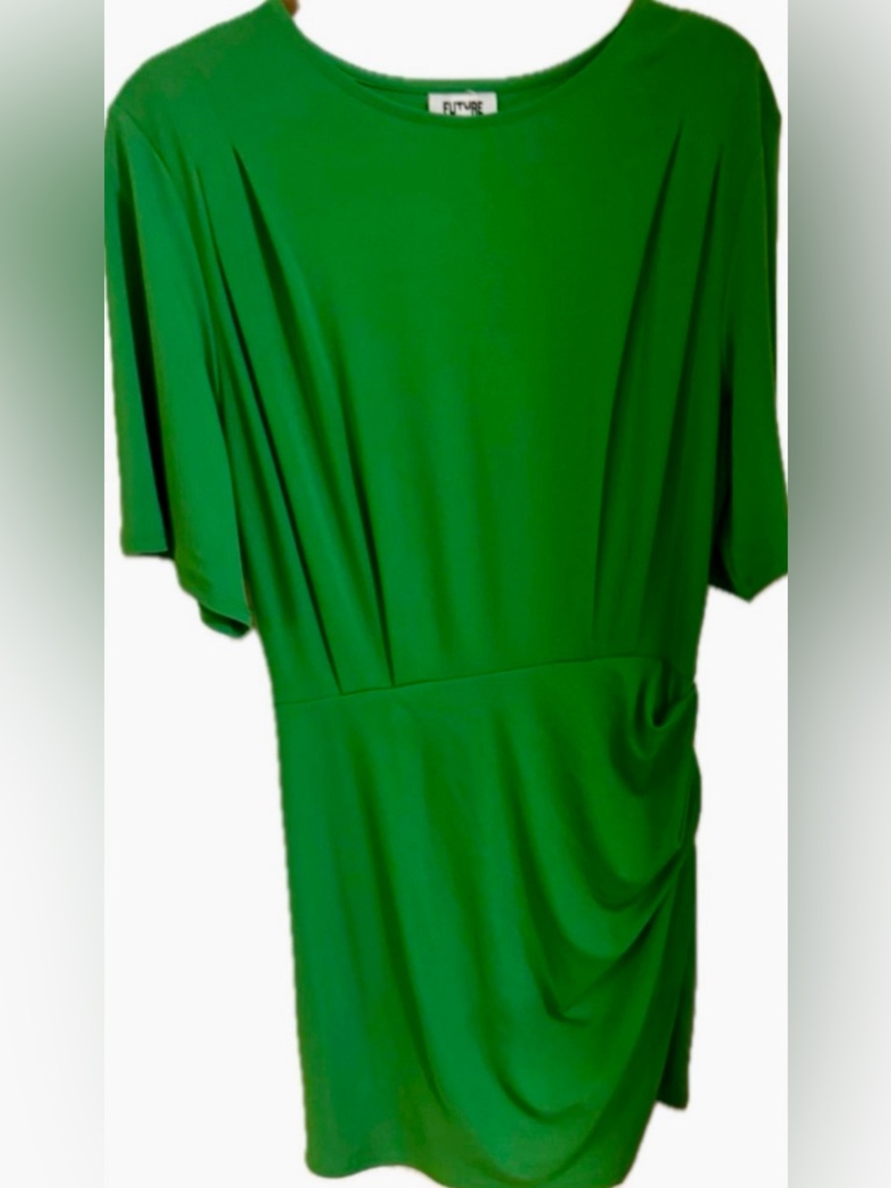 FUTURE COLLECTIVE Emerald Green Draped Dress | Women’s Size Small